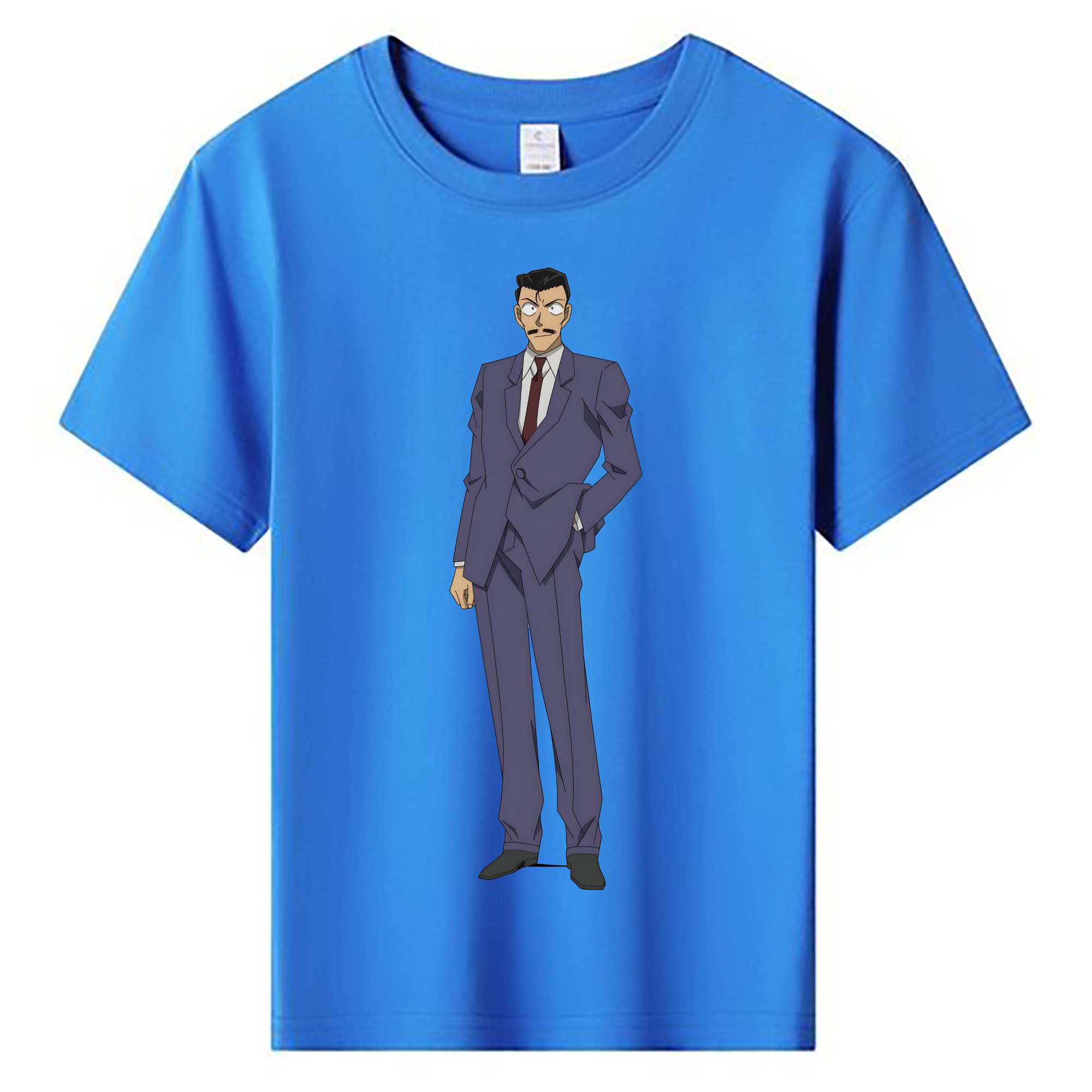 （画像用） 名探偵コナン 毛利 小五郎 もうり こごろう Detective Conan 綿100％キッズTシャツ（フロントプリント）